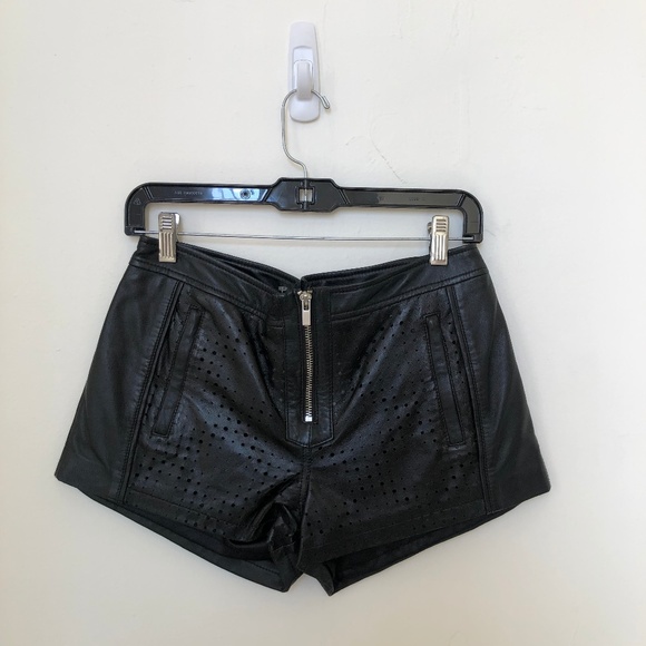 Perforated Leather Shorts